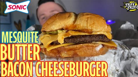 Sonic® New Mesquite Butter Bacon Cheeseburger Review Travtries Youtube