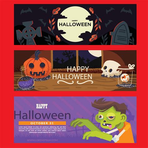 flat design halloween horizontal banners 12773520 Vector Art at Vecteezy