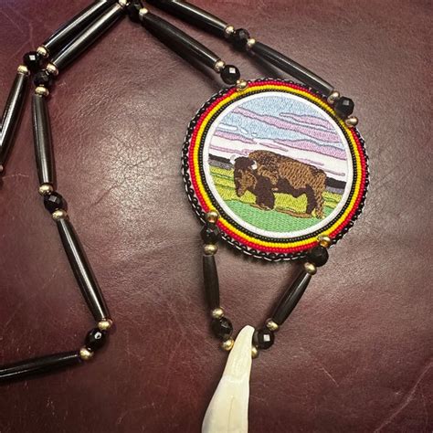 Beaded Medallion Native Buffalo Etsy