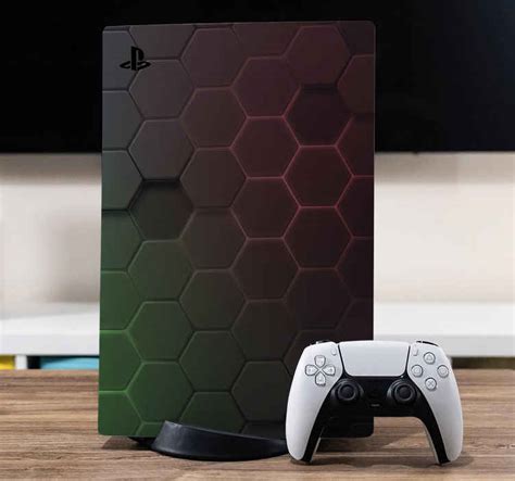 Grå Sexkantiga Playstation 5 Klistermärken Tenstickers