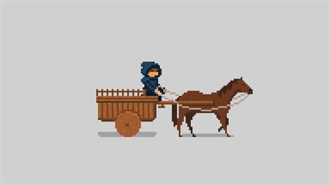 Horse Cart Animation Pixel Art Personagens Pixel Arte Em Pixels