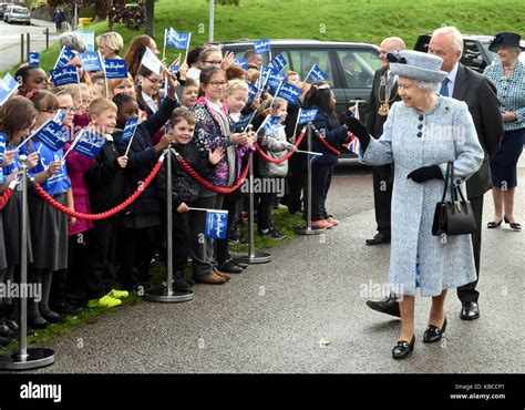 Queen Elizabeth Ii Waves To Pupils From Abbotswell Primary School