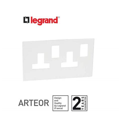 Legrand Plate Arteor Bs Square For Switched Sockets 2 Gang White