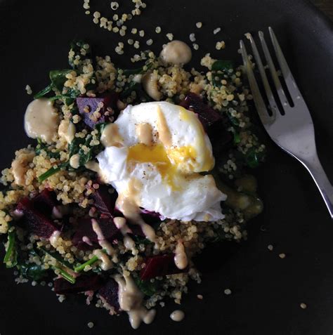 Warm Quinoa Spinach & Beet Salad - Stacey Deering