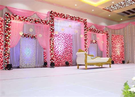 Budget-Friendly Stage Decor | Wedding stage decorations, Simple stage ...