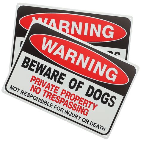 2pcs Beware Of Dog Sign Garden Yard Warning Sign Caution Dog Sign Iron