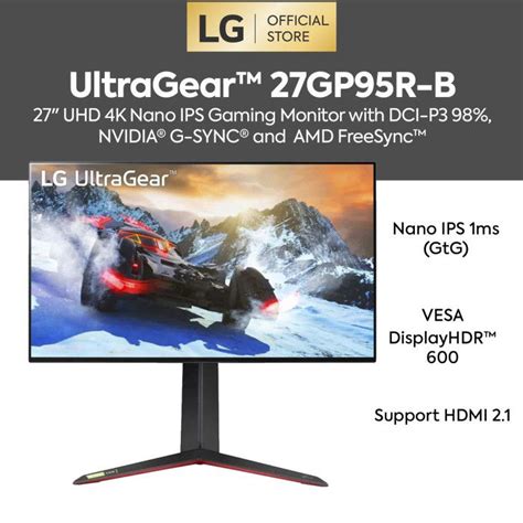 Lg Ultragear Gp R B Uhd K Nano Ips Gaming Monitor Hz Ms