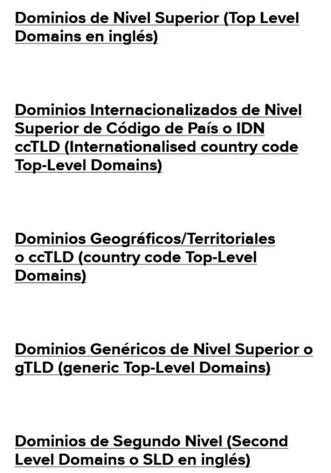 Menciona Dominios Internacionales Y El Significado De Sus Siglas