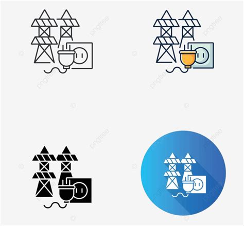 Electric Power Station Icon Icon Substation Construction Vector Icon