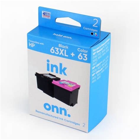 Onn Remanufactured Ink Cartridges Hp 63xl Black And 63 Tri Color