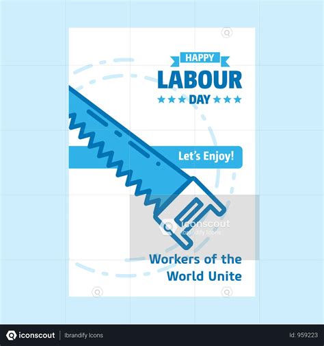 Happy Labour Day Design With White And Blue Theme Vector With Labours