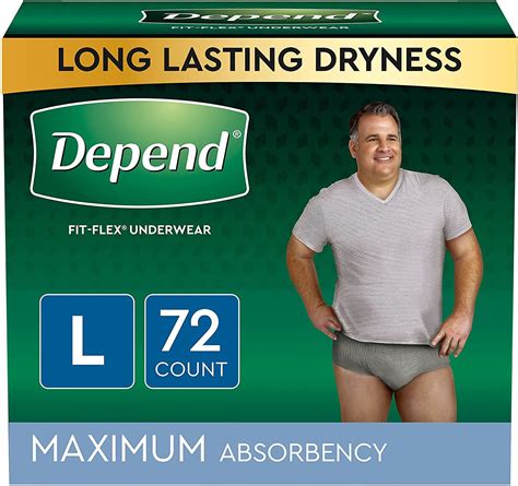 Depend Fit Flex Mens Incontinence Underwear Maximum Absorbency Large