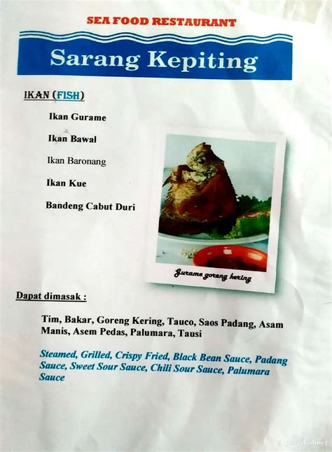 Selalu Diperbarui Menu Seafood Restaurant Sarang Kepiting Kemang