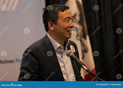 Presidential Candidate Andrew Yang Editorial Photography Image Of Campaign Microphone 154920447