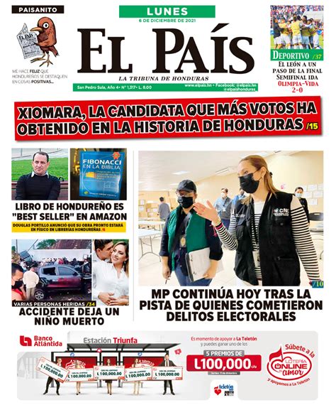 Portada Diario El Pa S Honduras