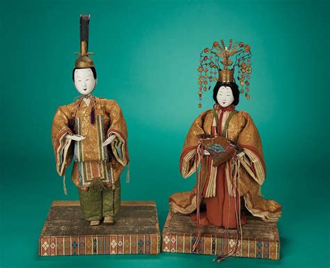 The Carabet Collection Of Antique Japanese Dolls 57 Very Rare Standing Imperial Couple Tachi