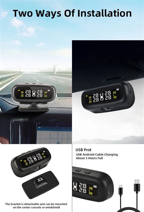 Jansite Original Solar Tpms Car Tire Pressure Best Alarm Monitor System