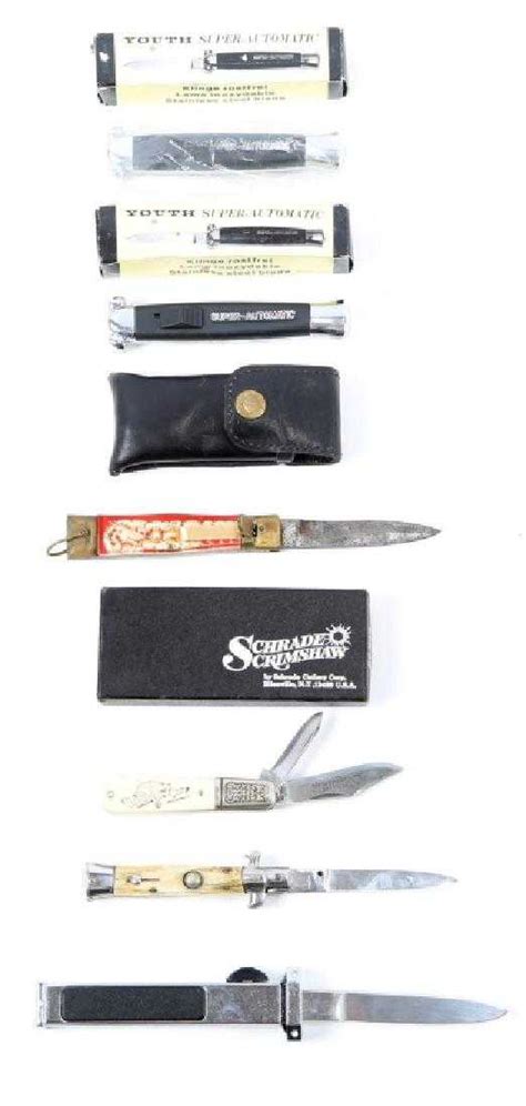 SWITCHBLADE, AUTOMATIC, FOLDING KNIFE LOT OF 6