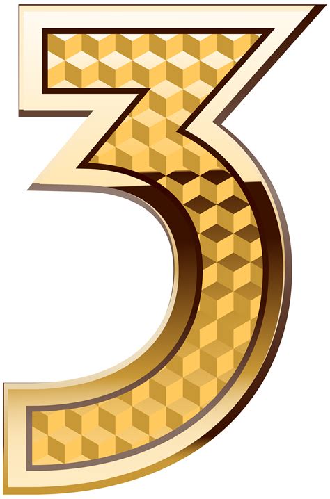 Gold Number Three Png Clip Art Image Gallery Yopriceville High