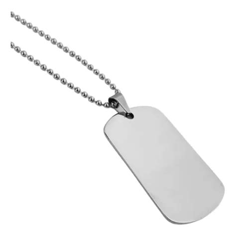 Placa Militar Acero Inoxidable Unisex Collar Cadena Bola MercadoLibre