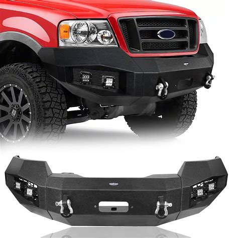 Hooke Road F150 Offroad Steel Front Bumper W Winch Plate Compatible With Ford F 150 2004 2005