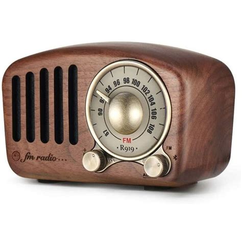 Radio Portable Vintage Haut Parleur Radio FM Bluetooth rétro Stéréo