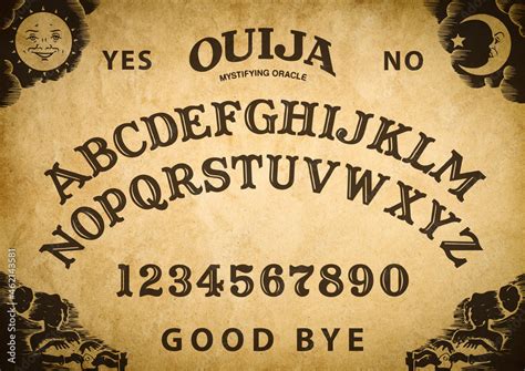 Spooky Planchette Of Ouija Board On Vintage Texture Poster With Game