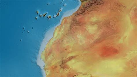 Western Sahara Outlined Topo Humanitarian Stock Illustration