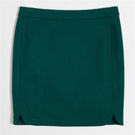 J Crew Skirts J Crew Hunter Green Wool Shirttail Mini Skirt Poshmark