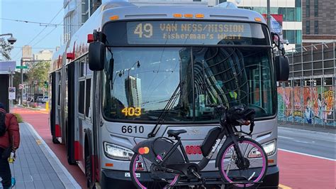 San Francisco Muni 2016 New Flyer Xcelsior Xde60 6610 On Route 49 Van