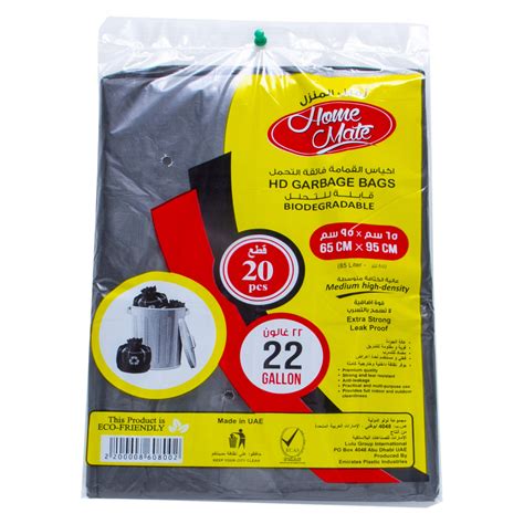 Home Mate Biodegradable Hd Garbage Bags 22gallons 65cm X 95cm 20pcs