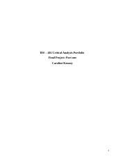 C Kenney IDS 402 Critical Analysis Portfolio Part 1 Final Project Docx