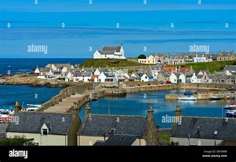 Fishing Village Findochty At The Moray Firth, Scotland, Uk Stock Photo ...