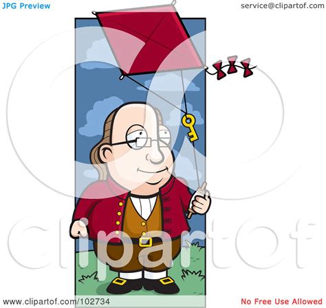 Royalty-Free (RF) Clipart Illustration of a Cartoon Benjamin Franklin ...