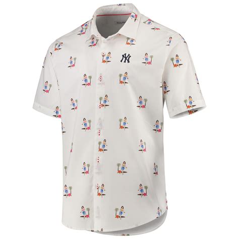 Mens Tommy Bahama White New York Yankees Hula Oasis Button Up Shirt