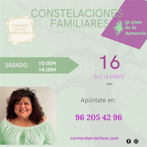 Constelaciones Familiares Valencia Diciembre Carmen Barrachina