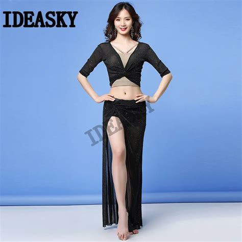 New Women Sexy Fashion Bellydance Oriental Costumes Set Top Skirts