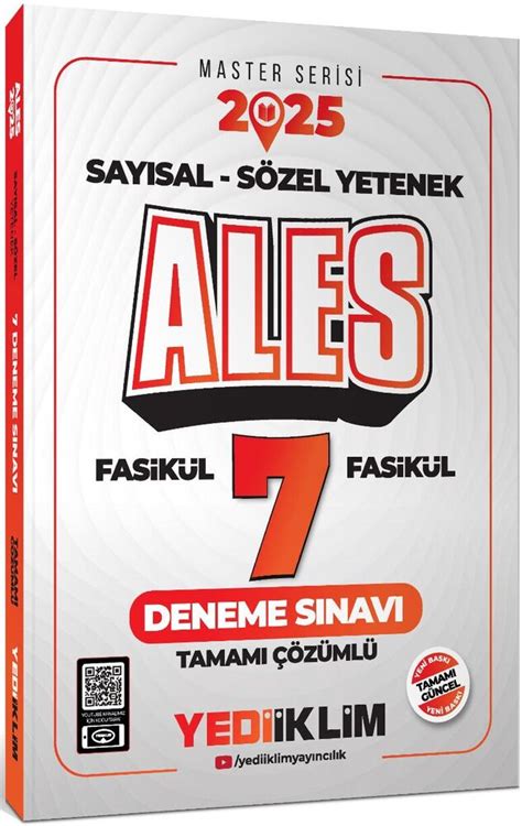 Yediiklim 2025 ALES Sayısal Sözel Yetenek Tamamı Çözümlü Fasikül