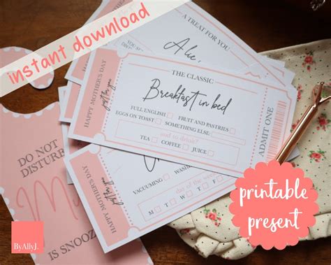 Mothers Day Printable Vouchers Mothers Day Vouchers Voucher