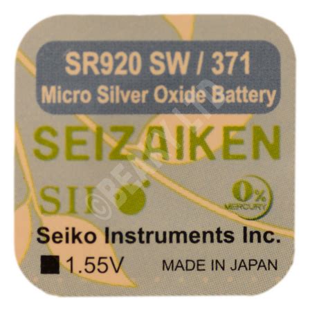 Seizaiken (Made by Seiko) 371 SR920SW Watch Battery 1.55v | Beaky Trading