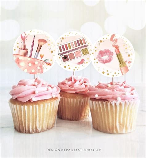 Makeup Party Cupcake Toppers Makeupview Co