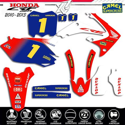 Kit déco HONDA CRF 250 2010 à 2013 CAMEL SUPERCROSS Decografix Couleur