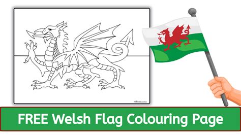 Free Welsh Flag Colouring Page - The Mum Educates