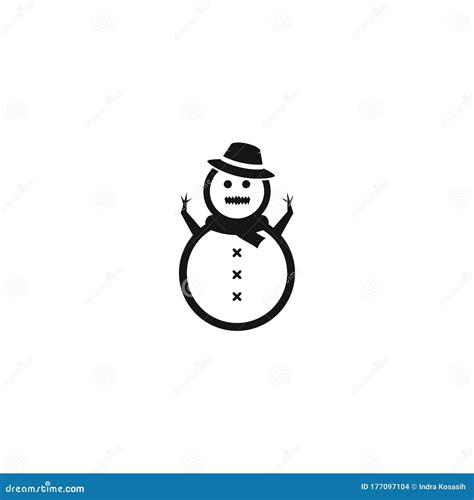 Snowman Logo Vector Icon Template Stock Vector Illustration Of