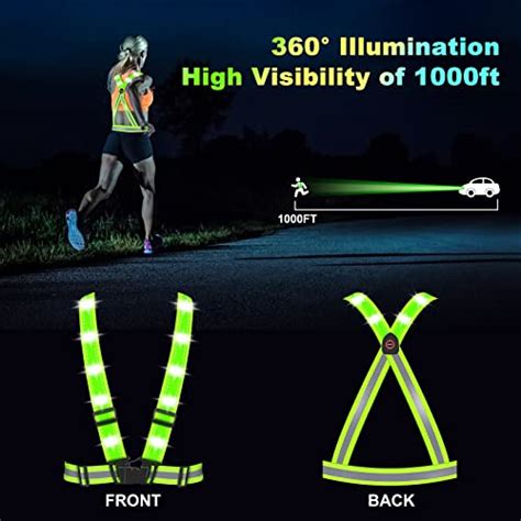 Idapoy Led Reflective Vest Waterproof Adjustable Usb Rechargeable