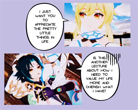 Xiao X Lumine Comic Strip — Butterfly Genshin Impact Hoyolab