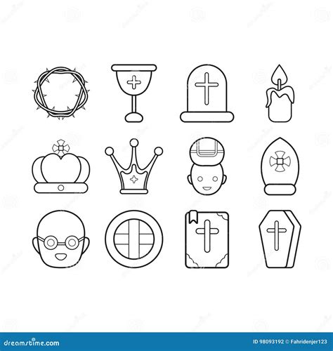 Christen Icon Set Stock Illustration Illustration Of Lord 98093192