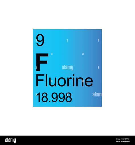 Fluorine Chemical Element Of Mendeleev Periodic Table On Blue