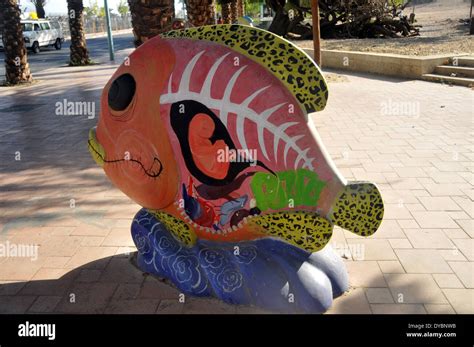 Fish Sculpture In The Street Eilat Israel Stock Photo Alamy