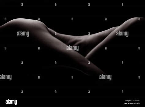 Naked Woman Sexy Silhouette Sensual Girl Pose Nude Body Dark Artistic